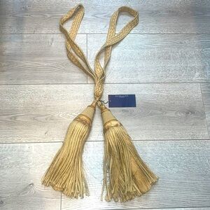 Ralph Lauren Home Linen Wood Raffia Straw Double Tieback Tassel